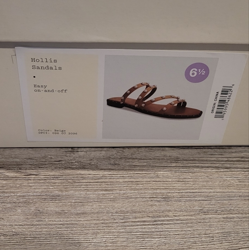 Women's Hollis Embellished Slide Sandals - a New Day Beige Size 6.5 - Picture 7 of 9